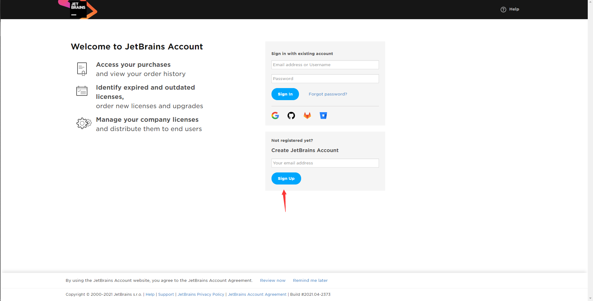 jetbrains student account login