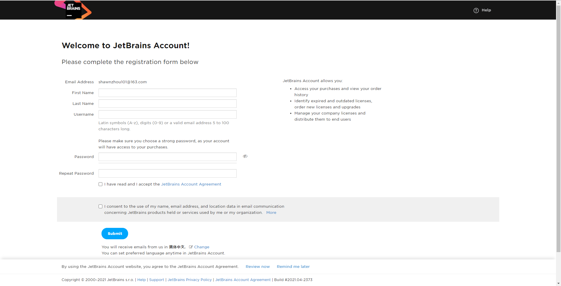 jetbrains student account login