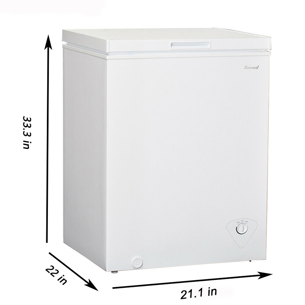 COSTWAY Chest Freezer, 5 Cu.ft Single Door Deep Refrigerator with 7-Grade  Temperature Range -11°F to 10°F, Compact Freezer with Removable Basket, Two