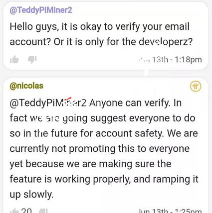 有关邮箱验证问题，尼古拉斯正式回应：为了pi的安全，所有人未来都要验证电子邮箱！不仅仅只针对开发者！ 2oq9K0