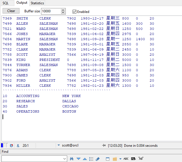 Oracle使用PLSQL获取表数据结果集-1