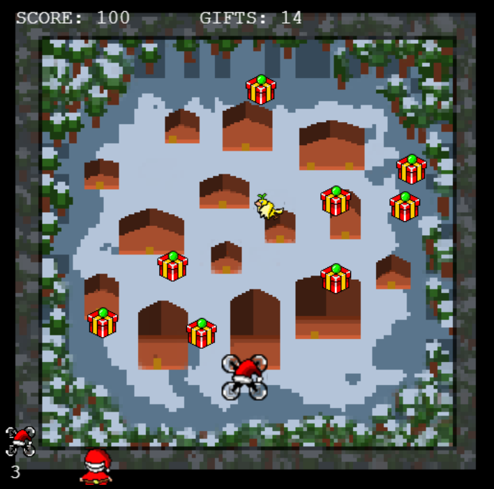 Throw snowballs at the drone to make it function!